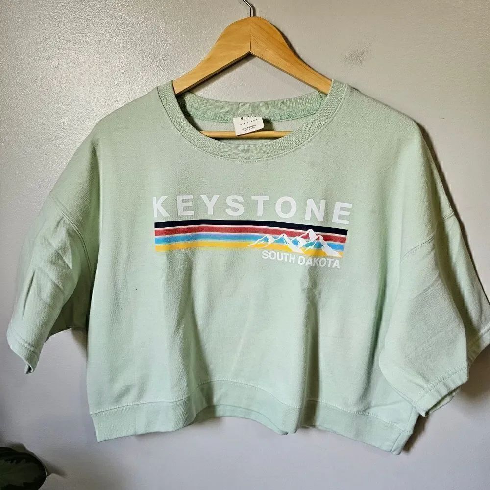 WORN ONCE KEYSTONE SEMI CROPPED TOP SWEATER TYPE OVERSIZED SIZE L